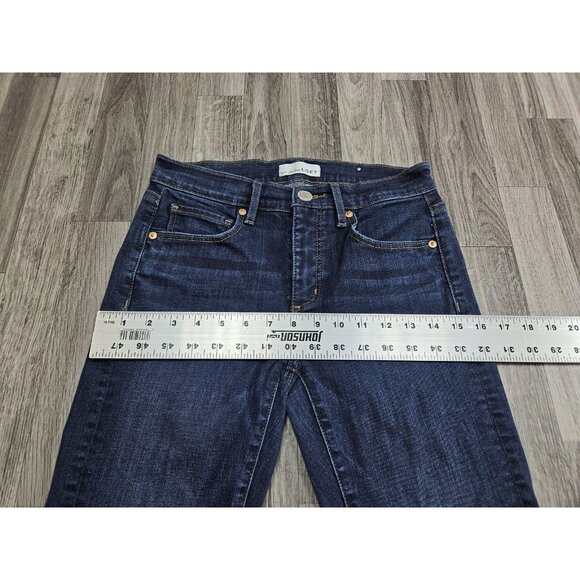 (3/$35) LOFT Jeans Womens 26 / 2 Blue Modern Skinny Raw Frayed Hem Ankle Denim - Picture 10 of 13